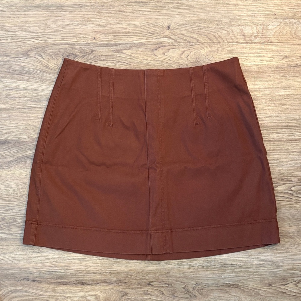 NWT SPANX Mini Skirt in Rich Brown
